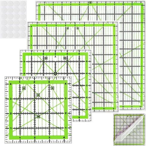 Quilting Rulers,8 Quilting Ruler Quilting Templates(2.5"X2.5", 5"X5", 8"X8", 10"X10",12"X12",6.5"x12",2.5"x12",2.5"x8") in Kuwait