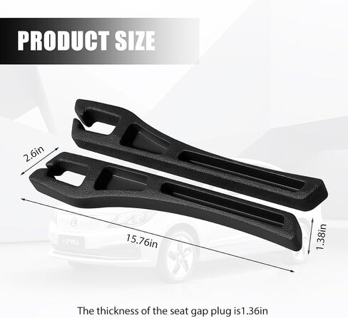 Car Seat Gap Filler, 2PCS Crevice Blocker Stopper Between Vehicle Seat Console, No Drop Automotive Fill Crevice Guard Interior Accessories, Universal for SUV Truck Sedan (Black) in Saudi Arabia