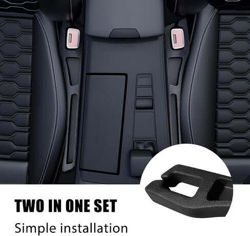 Car Seat Gap Filler, 2PCS Crevice Blocker Stopper Between Vehicle Seat Console, No Drop Automotive Fill Crevice Guard Interior Accessories, Universal for SUV Truck Sedan (Black) in Saudi Arabia
