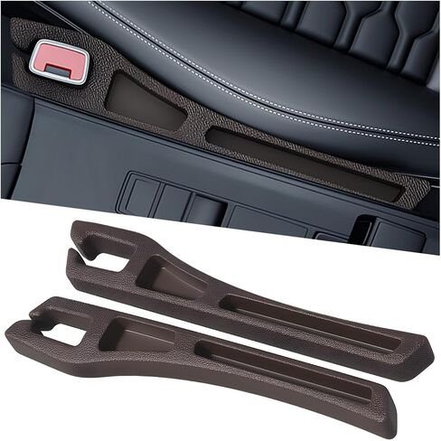 Car Seat Gap Filler, 2PCS Crevice Blocker Stopper Between Vehicle Seat Console, No Drop Automotive Fill Crevice Guard Interior Accessories, Universal for SUV Truck Sedan (Black) in Saudi Arabia
