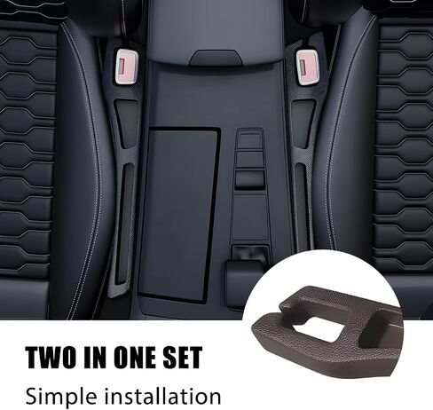 Car Seat Gap Filler, 2PCS Crevice Blocker Stopper Between Vehicle Seat Console, No Drop Automotive Fill Crevice Guard Interior Accessories, Universal for SUV Truck Sedan (Black) in Saudi Arabia