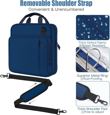 موثق Moko Zipper ، 2 بوصة 3 رنين مع سعة 500 ورقة ، مقبض حزام الكتف ، حقيبة متعددة الجيب لطالب المدارس المتوسطة ، النعناع الأخضر in Kuwait