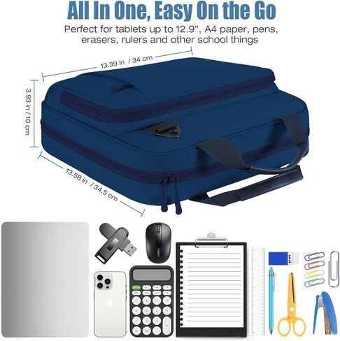 موثق Moko Zipper ، 2 بوصة 3 رنين مع سعة 500 ورقة ، مقبض حزام الكتف ، حقيبة متعددة الجيب لطالب المدارس المتوسطة ، النعناع الأخضر in Kuwait