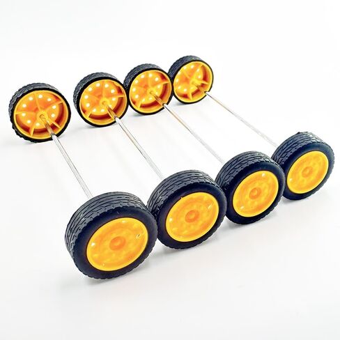 20PCS Toy Car Small Wheels 21mm Model Car Rubber Tire Wheels with 10PCS Shaft Round Rod Axles for RC Car Truck Robot DIY Model Toy Building Accessories (2x7x21mm) in Kuwait