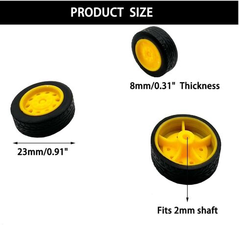 20PCS Toy Car Small Wheels 21mm Model Car Rubber Tire Wheels with 10PCS Shaft Round Rod Axles for RC Car Truck Robot DIY Model Toy Building Accessories (2x7x21mm) in Kuwait