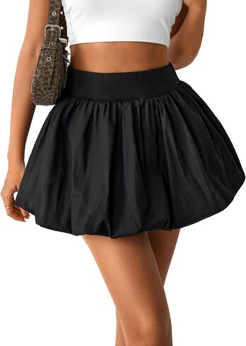 SOFIA'S CHOICE Women's Bubble Mini Skirt Puffy Hem High Waisted Short Skirts in Saudi Arabia