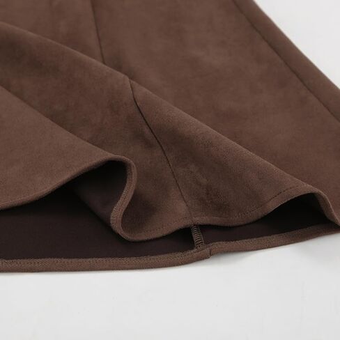 Utcoco Womens Faux Suede Maxi Skirt Elegant High High in Saudi Arabia
