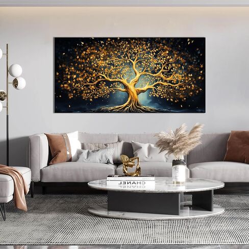 Ouzzlie Black Art for Office Decor Decor Decor Decor Room Modern Gold Gold Canvas Art لغرفة النوم 29 "× 59" in Saudi Arabia
