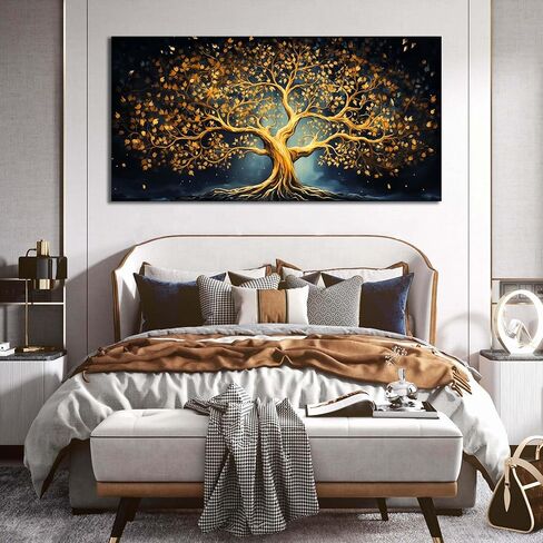 Ouzzlie Black Art for Office Decor Decor Decor Decor Room Modern Gold Gold Canvas Art لغرفة النوم 29 "× 59" in Saudi Arabia