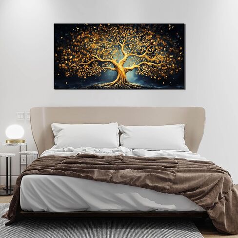 Ouzzlie Black Art for Office Decor Decor Decor Decor Room Modern Gold Gold Canvas Art لغرفة النوم 29 "× 59" in Saudi Arabia