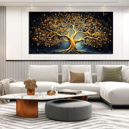 Ouzzlie Black Art for Office Decor Decor Decor Decor Room Modern Gold Gold Canvas Art لغرفة النوم 29 "× 59" in Saudi Arabia