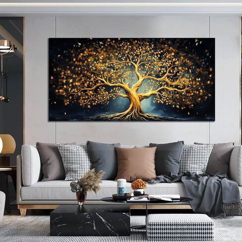 Ouzzlie Black Art for Office Decor Decor Decor Decor Room Modern Gold Gold Canvas Art لغرفة النوم 29 "× 59" in Saudi Arabia