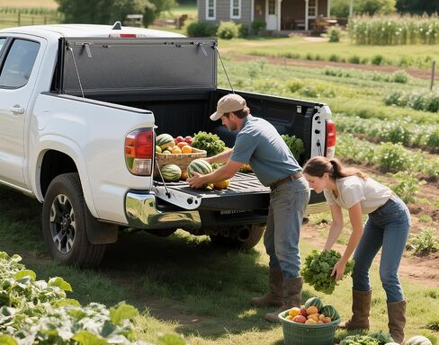 غطاء سرير شاحنة منخفضة من Tri-Fold منخفضة البرودة لعام 2022-2025 Toyota Tundra 6.5 قدم (78.7 ") ، 2025 ملحقات غطاء سرير التندرا ، 2024 غطاء TUNDRA HARD TONNEAU in Kuwait