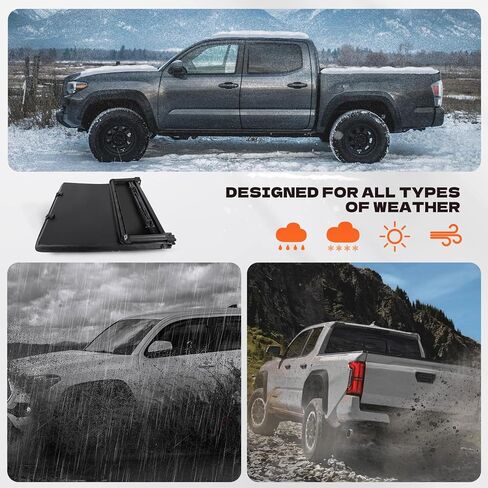 غطاء سرير شاحنة منخفضة من Tri-Fold منخفضة البرودة لعام 2022-2025 Toyota Tundra 6.5 قدم (78.7 ") ، 2025 ملحقات غطاء سرير التندرا ، 2024 غطاء TUNDRA HARD TONNEAU in Kuwait