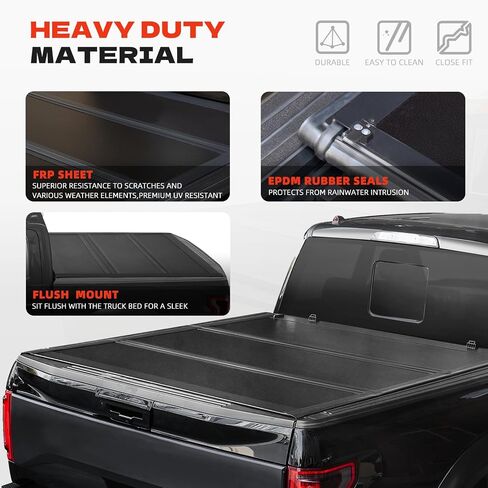غطاء سرير شاحنة منخفضة من Tri-Fold منخفضة البرودة لعام 2022-2025 Toyota Tundra 6.5 قدم (78.7 ") ، 2025 ملحقات غطاء سرير التندرا ، 2024 غطاء TUNDRA HARD TONNEAU in Kuwait