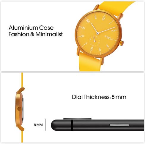 Men's Watch Ultra-Thin Minimalist Waterproof-Fashion Watch for Men or Women with Silicone Band Wrist Watches in Saudi Arabia