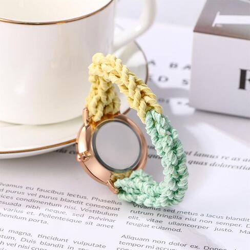 JewelryWe Womens Stretch Band Watches: Analog Quartz Elastic Watch Colorful Weave Rope Expansion Band Wristwatch in Kuwait