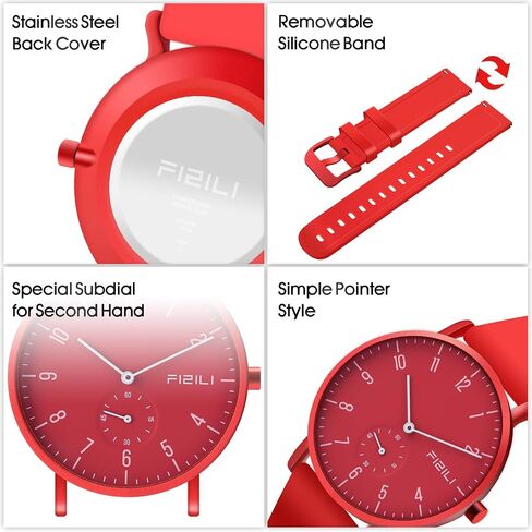 Men's Watch Ultra-Thin Minimalist Waterproof-Fashion Watch for Men or Women with Silicone Band Wrist Watches in Saudi Arabia