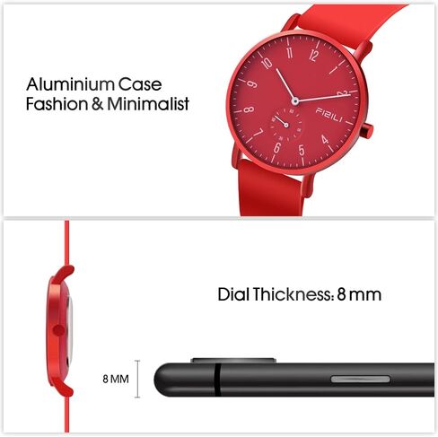 Men's Watch Ultra-Thin Minimalist Waterproof-Fashion Watch for Men or Women with Silicone Band Wrist Watches in Saudi Arabia