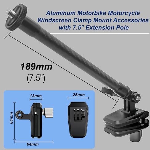 Camera Motorcycle Windshield Mount for Insta360 X4 X3 X2 Ace Pro One RS R GO 2 3, Go Pro Hero 12 11 10 9 and DJI OSMO Action 4 3 2 in Saudi Arabia