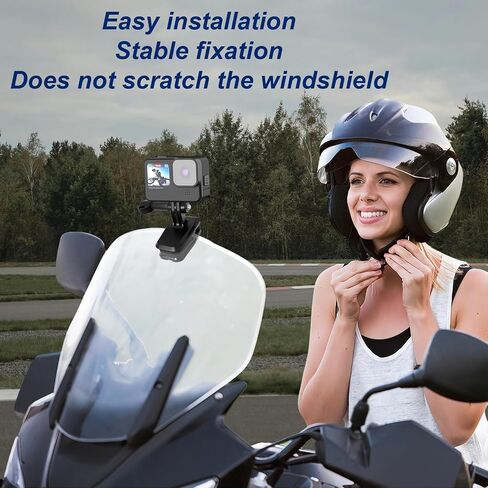 Camera Motorcycle Windshield Mount for Insta360 X4 X3 X2 Ace Pro One RS R GO 2 3, Go Pro Hero 12 11 10 9 and DJI OSMO Action 4 3 2 in Saudi Arabia
