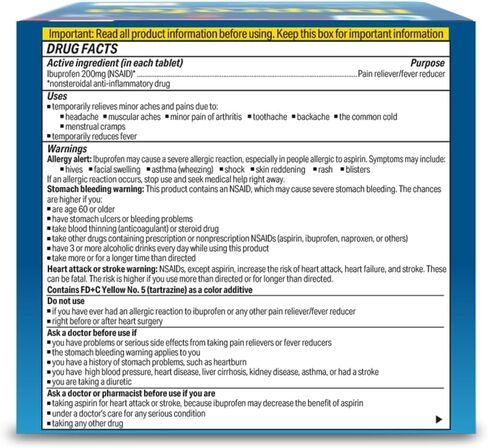 Globe ibuprofentablets ، 200 ملغ ، مسكن الألم واختزاز الحمى ، للصداع ، وآلام عضلية ، والتهاب المفاصل ، وآلام الظهر ، وأكثر من 50 حزمة من قرصين لكل منهما ، 100 قرص in Saudi Arabia