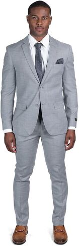 Azar Man Slim Fit Mens Solid Suit 2 Button Notch Lapel ZF10036A in Kuwait