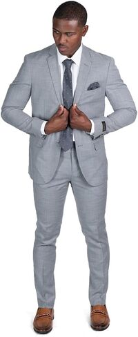 Azar Man Slim Fit Mens Solid Suit 2 Button Notch Lapel ZF10036A in Kuwait