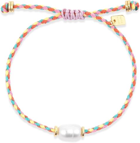 Pura Vida Bracelets Masi Friendship Pearl Gold Braided Bracelet for Women, Multi in Saudi Arabia