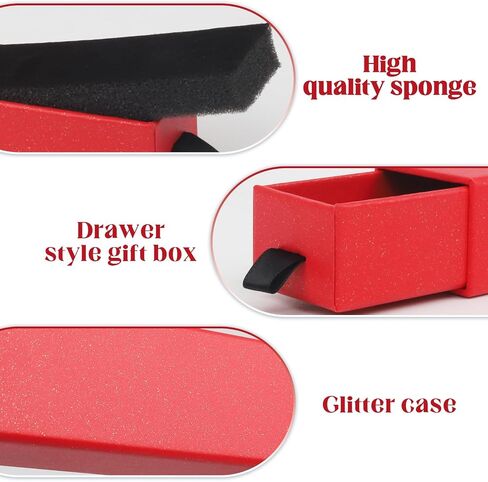 Jewelry Gift Box, 24 Pack Velvet Lined Drawer Style Box, Luxury Organizer for Necklace & Bracelet, Jewelry Packaging for Gift Giving, Elegant Jewelry Storage Box, 8.3x1.8x1.4 Inches (Red) in Kuwait