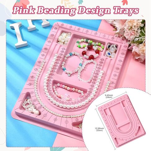 DanLingJewelry 6Pcs Bead Board Wooden Bracelet Design Board Beading Jewelry Organizer Tray Mats for Jewelry Making Bracelet Supplies in Saudi Arabia