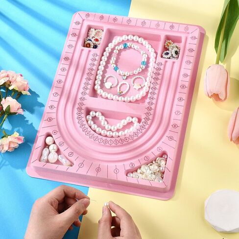 DanLingJewelry 6Pcs Bead Board Wooden Bracelet Design Board Beading Jewelry Organizer Tray Mats for Jewelry Making Bracelet Supplies in Saudi Arabia