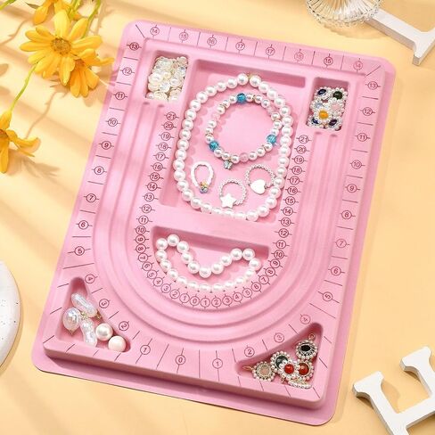 DanLingJewelry 6Pcs Bead Board Wooden Bracelet Design Board Beading Jewelry Organizer Tray Mats for Jewelry Making Bracelet Supplies in Saudi Arabia