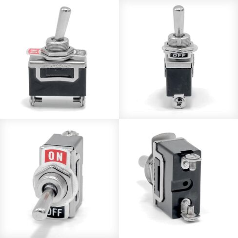 3-Pack Toggle Switch with Waterproof Cap KN3C-101, ON/Off SPST 2Pin 20A 12mm/0.47" Heavy Duty Bakelite Rocker Switches Silver-Plated Copper Terminal for Auto Car Marine Boat in Saudi Arabia