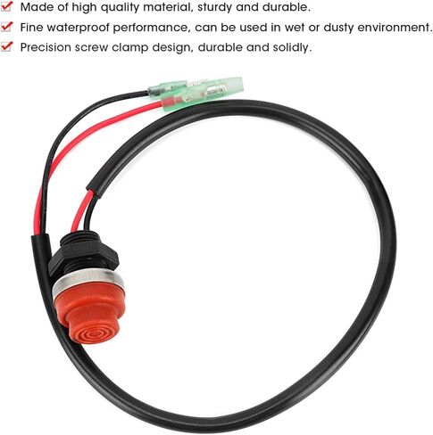 ابدأ إيقاف التبديل بدون مفتاح تبديل زر ABS Outboard Outboard Switch مع 45 سم/17.72 بوصة مناسبة للمحرك الخارجي للقوارب البحرية in Saudi Arabia