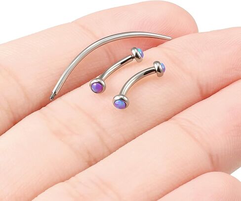 F136 Titanium 16g 6/8/10mm حاجب Opal/Rook/Snug/رأسي/VCH/Snake-Eyes/Anti-Tragus/Christina/Daith/Belly-Button/Bridge/غطاء محرك السيارة/السطح المجوهر in Kuwait