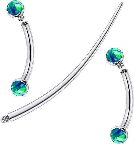 F136 Titanium 16g 6/8/10mm حاجب Opal/Rook/Snug/رأسي/VCH/Snake-Eyes/Anti-Tragus/Christina/Daith/Belly-Button/Bridge/غطاء محرك السيارة/السطح المجوهر in Kuwait