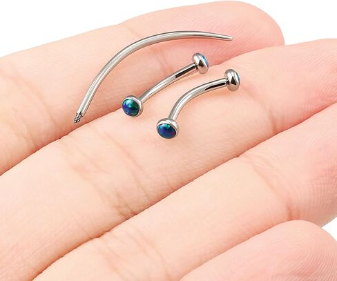 F136 Titanium 16g 6/8/10mm حاجب Opal/Rook/Snug/رأسي/VCH/Snake-Eyes/Anti-Tragus/Christina/Daith/Belly-Button/Bridge/غطاء محرك السيارة/السطح المجوهر in Kuwait