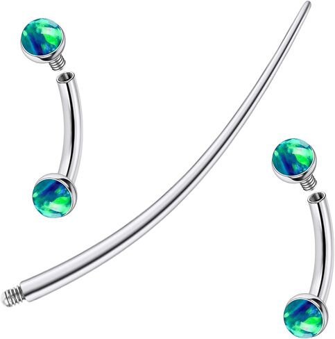 F136 Titanium 16g 6/8/10mm حاجب Opal/Rook/Snug/رأسي/VCH/Snake-Eyes/Anti-Tragus/Christina/Daith/Belly-Button/Bridge/غطاء محرك السيارة/السطح المجوهر in Kuwait