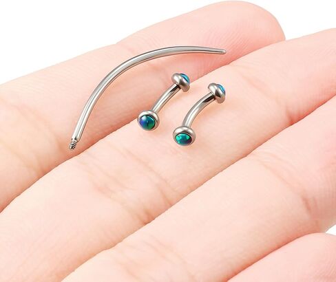 F136 Titanium 16g 6/8/10mm حاجب Opal/Rook/Snug/رأسي/VCH/Snake-Eyes/Anti-Tragus/Christina/Daith/Belly-Button/Bridge/غطاء محرك السيارة/السطح المجوهر in Kuwait