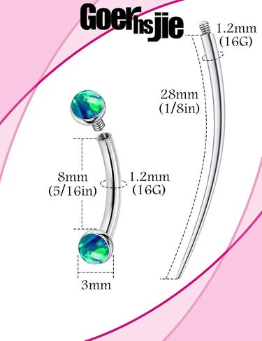 F136 Titanium 16g 6/8/10mm حاجب Opal/Rook/Snug/رأسي/VCH/Snake-Eyes/Anti-Tragus/Christina/Daith/Belly-Button/Bridge/غطاء محرك السيارة/السطح المجوهر in Kuwait