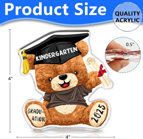 Pre K Graduation Gifts for Graduates Students Class of 2025 Acrylic Pre-K Graduation Gifts for Daughter Son Graduates Teddy Bear Animal Keepsake Paperweight Pre K Graduation Party Decorations in Kuwait