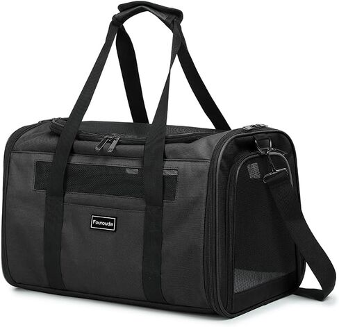 Cat Travel Carrier - Foldable Dog Carrier Bag, Soft-Sided Pet Bag up to 20 Lbs,Pet Carrier Soft-Sided Escape Proof with 4 Ventilated Windows, Airline Approved Travel Puppy Carrier (Blue) in Kuwait