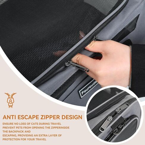 Cat Travel Carrier - Foldable Dog Carrier Bag, Soft-Sided Pet Bag up to 20 Lbs,Pet Carrier Soft-Sided Escape Proof with 4 Ventilated Windows, Airline Approved Travel Puppy Carrier (Blue) in Kuwait