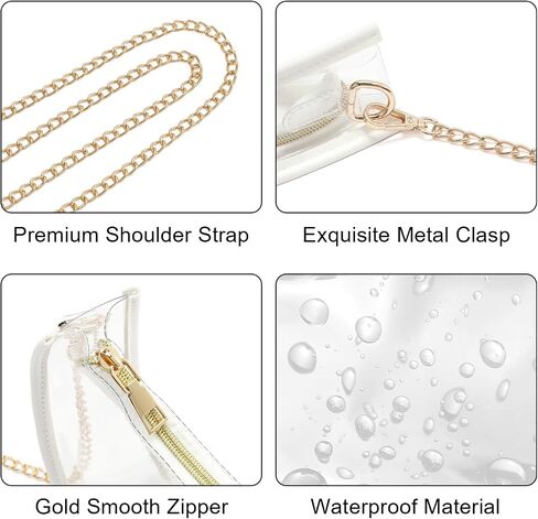 Clear Bag for Stadium Events, Small Crescent Underarm Purse, Shoulder Bag Handbag for Women Transparent, Concert Bag in Kuwait