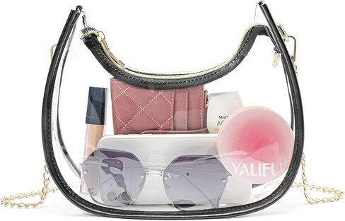 Clear Bag for Stadium Events, Small Crescent Underarm Purse, Shoulder Bag Handbag for Women Transparent, Concert Bag in Kuwait