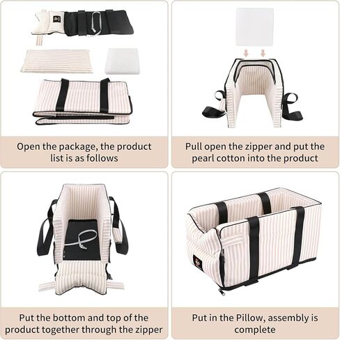 Dog Car Seat for Small Dogs, Center Console Pet Car Seat with Safety Tethers and Storage Pockets, Portable and Comfortable Travel Seat, Suitable for Small Pets Up to 10 Lbs (Gray) in Saudi Arabia