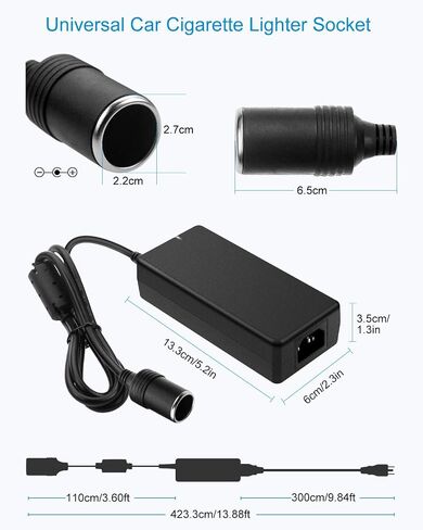 ALITOVE AC to DC Converter 110V to 12V Converter 3A Power Supply 36W Max with Car Cigarette Lighter Socket for Car Vacuum Cleaner Car Dash Cam Car MP3/MP4 Car Fan in Saudi Arabia