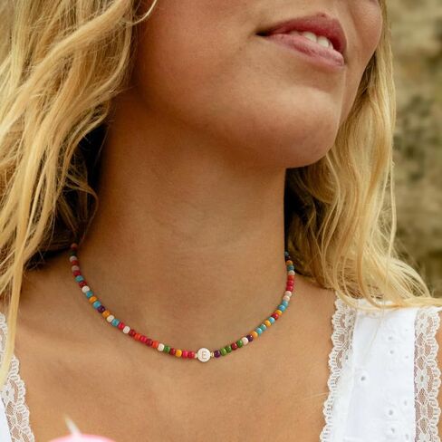 قلادات أولية للنساء للنساء في سن المراهقة لذيذ رسائل ملونة قلادة سحر قلادة شخصية مصنوعة يدويا الاشياء العصرية لطيف هدايا بوهيميا المجوهرات لها in Kuwait