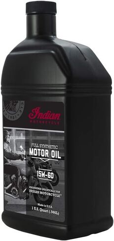 Indian Motorcycle Oil 15W-60 Full Synthetic, Fits All V-Twin Engine Models, Motor Oils, Ultimate Engine Protection, Outstanding Clutch Performance and Shear Stability, 1 Quart - Part 2880187 in Saudi Arabia